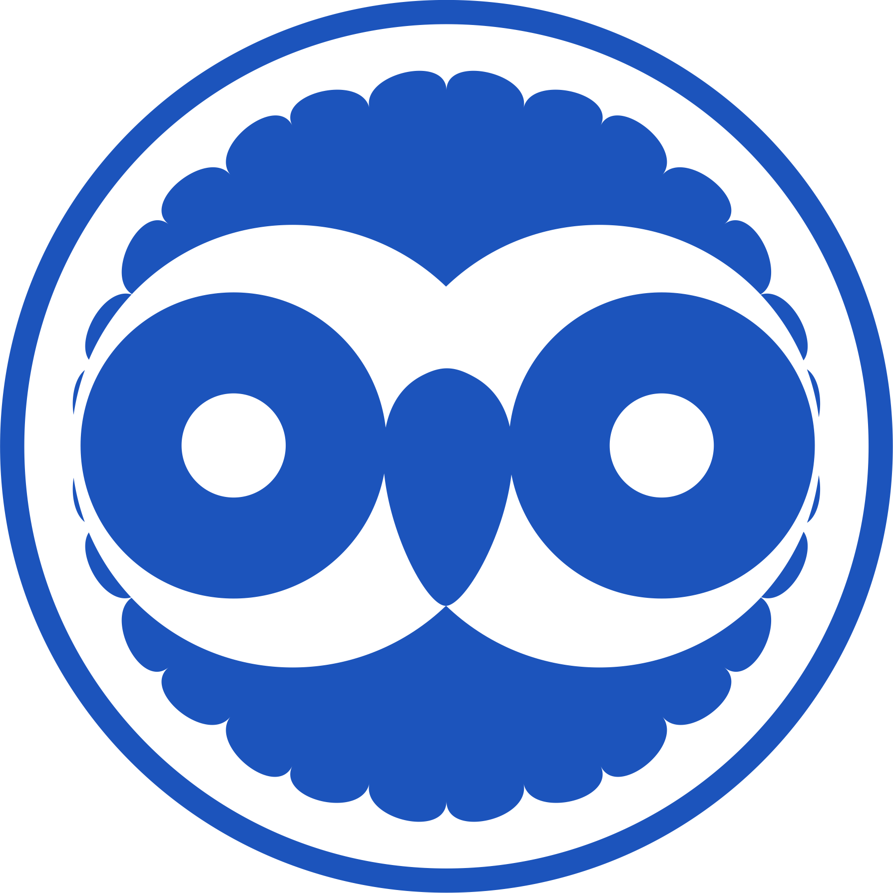 Obrazek przedstawia logo RKN, które w uproszczony sposób przedstawia twarz sowy (duże oczy, charakterystyczny wąski, ale długi dziób).